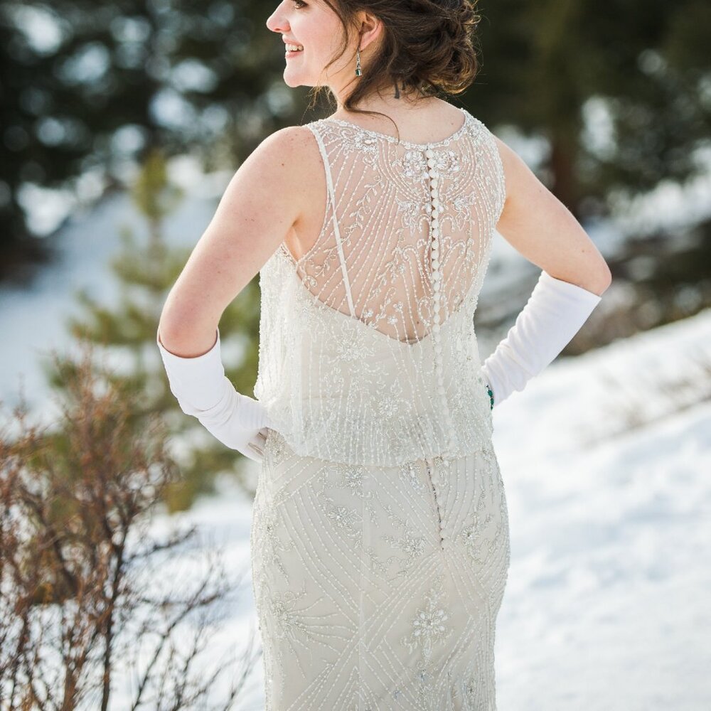 BHLDN Jacinda Wedding Gown Size 4, 6, 8 NEW Art Deco 1920's Beaded - Picture 5 of 13